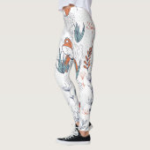 Kid's Walddarstellung, Füchse und Blume. Leggings (Links)
