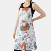 Kid's Walddarstellung, Füchse und Blume. Schürze (InSitu)