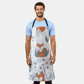 Kid's Walddarstellung, Füchse und Blume. Schürze (Getragen)