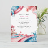 Kids’ Water Park Birthday Party  Einladung (Stehend Vorderseite)