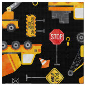 Kids Watercolor Construction Vehicles Fabric Stoff (Nahaufnahme)