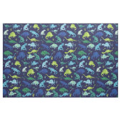 Kids Watercolor Dinosaur Silhouette Pattern Blue Stoff (Fat Quarter (45,7 x 55,9 cm))