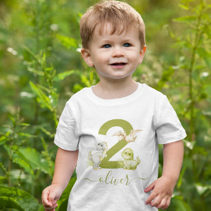 Kids Watercolor Dinosaurier Geburtstag Baby T-shirt