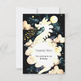 Kids Watercolor Dragon Birthday Dankeskarte