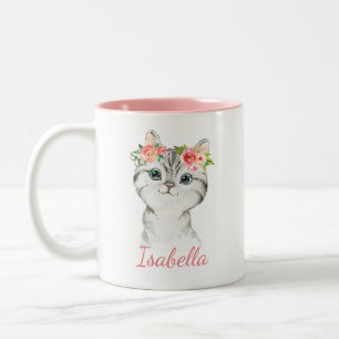 Kids Watercolor Kitten Tasse