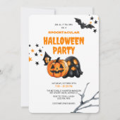 Kids Watercolor Spooktacular Halloween-Party Einladung (Vorderseite)