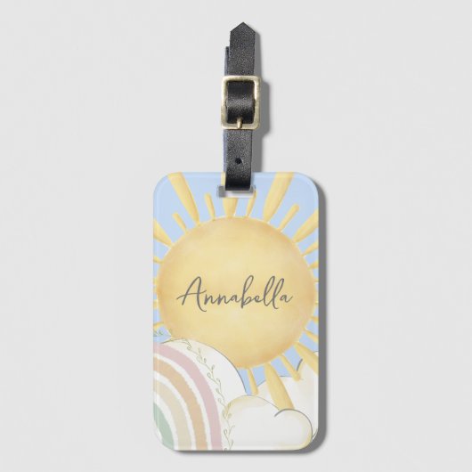 Kids Watercolor Sunshine Gepäckanhänger (Vorderseite Vertikal)