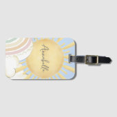 Kids Watercolor Sunshine Gepäckanhänger (Vorderseite (Horizontal))