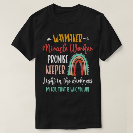 Kids Waymaker Miracle Worker Rainbow, Christlich T-Shirt (Design vorne)