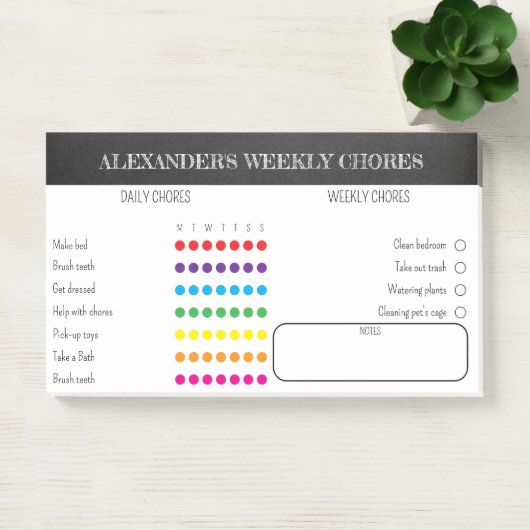 Kids Weekly Chores Notes Post-it Klebezettel (Büro)