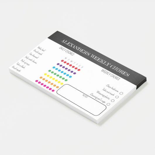 Kids Weekly Chores Post-It Notes Klebezettel (angewinkelt)