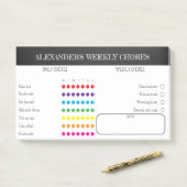 Kids Weekly Chores Post-It Notes Klebezettel (Auf Schreibtisch)