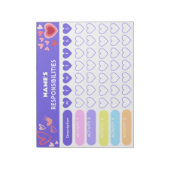 Kids Weekly ResponsIbility Chart Hearths Thema Notizblock (Rotiert)