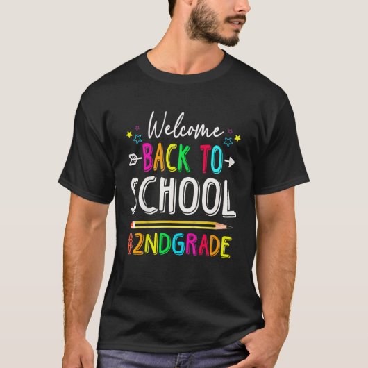 Kids Welcome Back To School Second Grade Vibes Stu T-Shirt (Vorderseite)