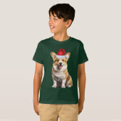Kids Welsh Corgi Dog Lover Funny Christmas T-Shirt (Vorne ganz)