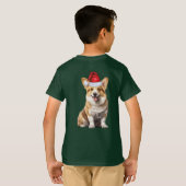 Kids Welsh Corgi Dog Lover Funny Christmas T-Shirt (Schwarz voll)