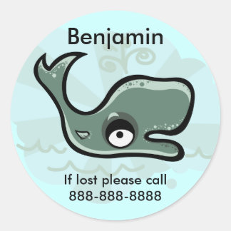 Kids Whale ID Abzeichen Runder Aufkleber