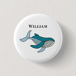 Kids Whale Klassischer Personalisierter Name Button