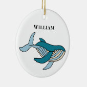Kids Whale Klassischer Personalisierter Name Keramik Ornament (Rechts)