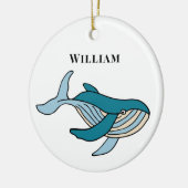 Kids Whale Klassischer Personalisierter Name Keramik Ornament (Links)