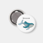 Kids Whale Klassischer Personalisierter Name Magnet (Vorderseite/Rückseite)