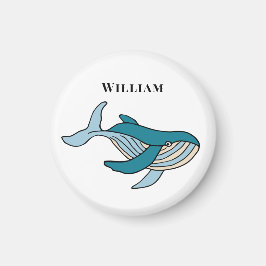 Kids Whale Klassischer Personalisierter Name Magnet