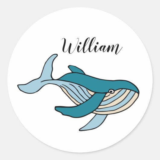 Kids Whale Runder Aufkleber (Vorderseite)
