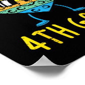 Kids Whats Poppin 4th Grade Heart Fidget Pop It Fi Poster (Ecke)