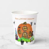 Kids Whimsical Gnomes Halloween Pappbecher (Rückseite)
