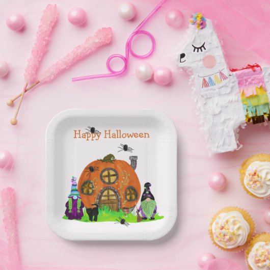 Kids Whimsical Gnomes Halloween Pappteller (Party)