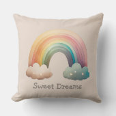 Kids Whimsical Pastel Rainbow in Clouds Kissen (Vorderseite)