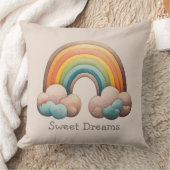 Kids Whimsical Pastel Rainbow in Clouds Kissen (Decke)
