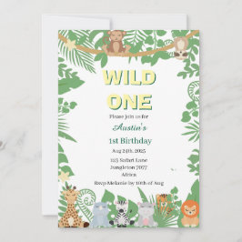 Kids Wild 1 1. Geburtstag Party Einladung