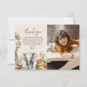 Kids Wild Animal Foto Geburtstag Dankeskarte (Vorderseite)