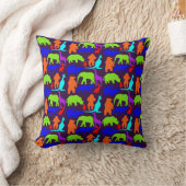 Kids Wild Animals farbenfroh hell Niedlich Kissen (Decke)