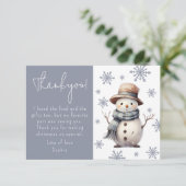 Kids Winter Snowman Dankeskarte (Stehend Vorderseite)