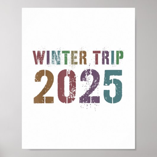 Kids Winter Trip 2025 Skiing Beach Travel Meerjung Poster (Vorne)