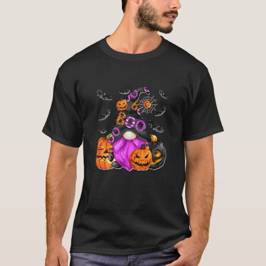 Kids Witchy Boo Gnome Graphic Kids Bats Pattern Pu T-Shirt (Vorderseite)