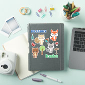 Kids Woodland Animals Personalisiert Spaß Set Aufkleber (iPad Hülle)