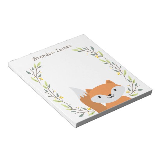 Kids Woodland Fox Notepad Notizblock (angewinkelt)