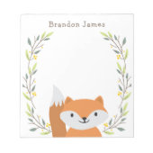 Kids Woodland Fox Notepad Notizblock (Vorderseite)