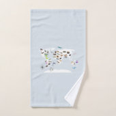 Kids World Map Animes Badhandtuch Set (Handtuch)