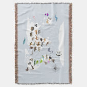 Kids World Map Animes Decke (Vorderseite Vertikal)