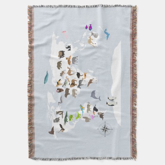 Kids World Map Animes Decke (Vorderseite Vertikal)