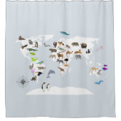 Kids World Map Animes Duschvorhang (Vorderseite)