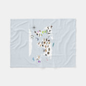 Kids World Map Animes Fleecedecke (Vorderseite (Horizontal))