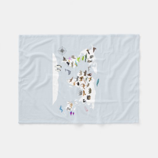 Kids World Map Animes Fleecedecke (Vorderseite (Horizontal))
