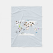 Kids World Map Animes Fleecedecke (Vorderseite)