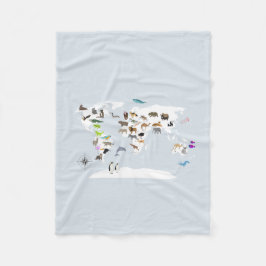 Kids World Map Animes Fleecedecke