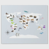 Kids World Map Animes Geschenkpapier (Flach)